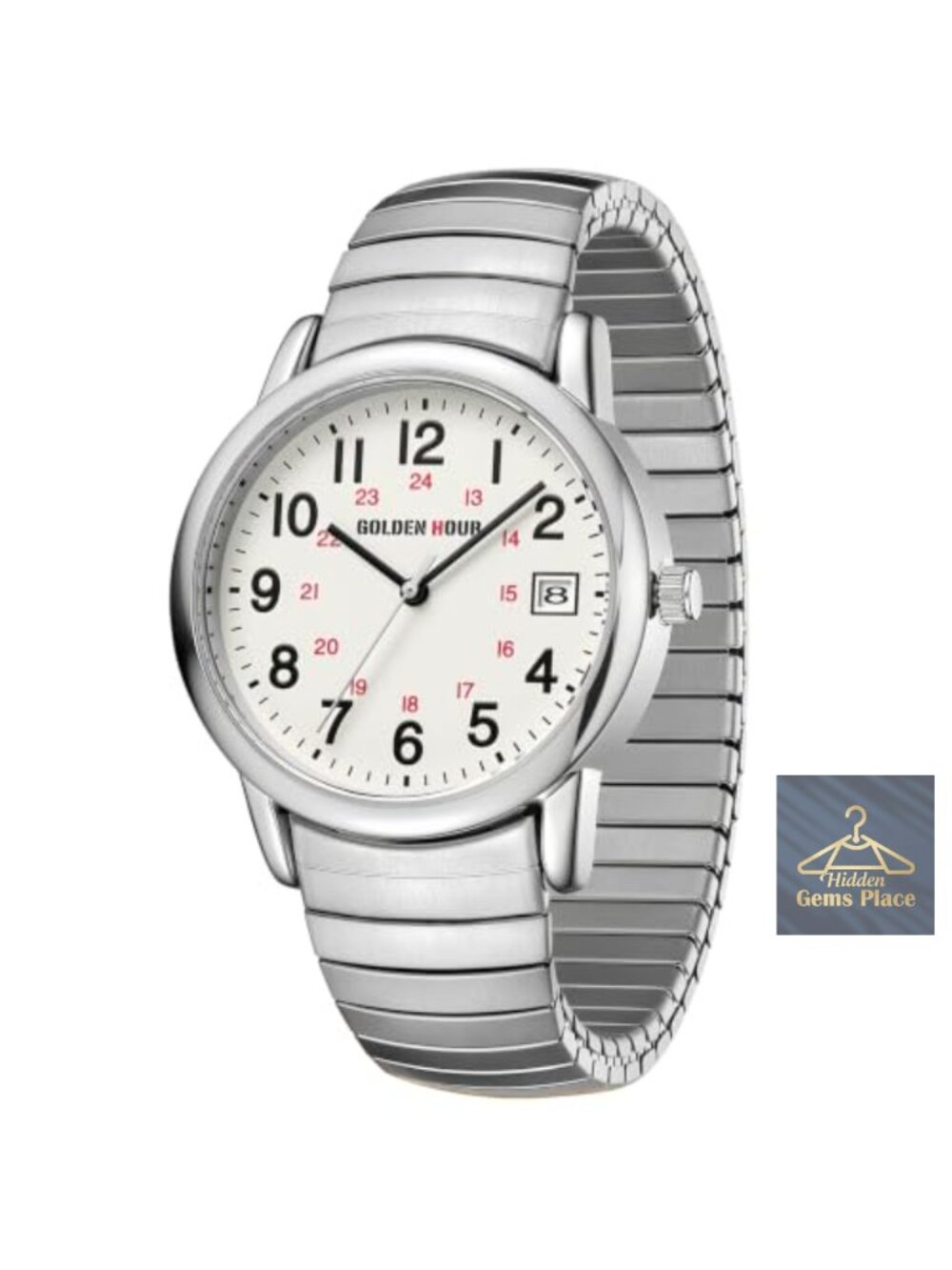 Mens Chronograph Watch Stainless Steel Casual Easy Read